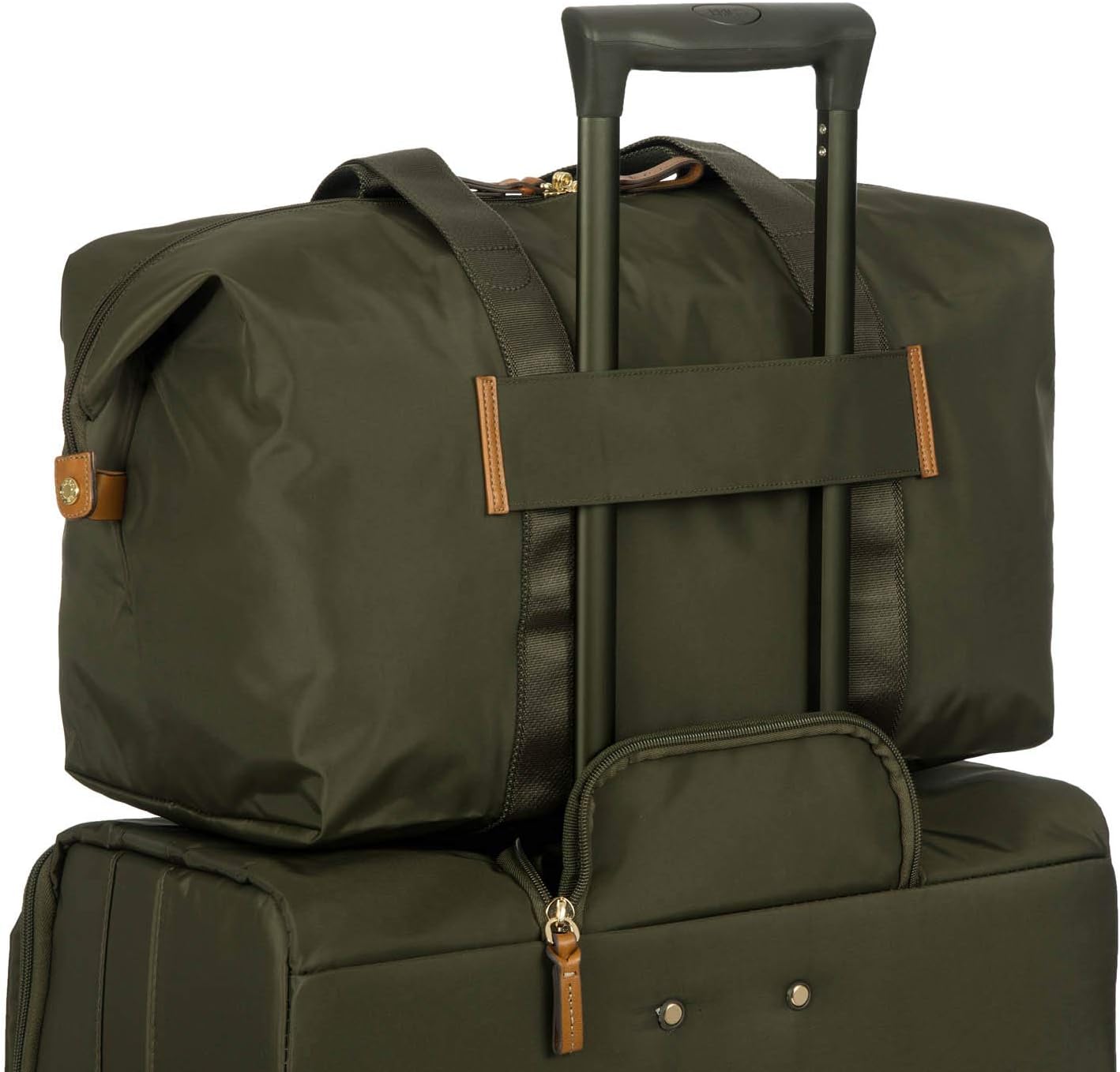 Bric's X-Bag/X-Travel 2.0 Folding Duffel Bag - 18" Carry On and Overnight Travel Bag - Olive