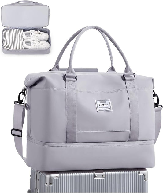 Travel Duffel Bag, Sports Tote Gym Bag, Shoulder Weekender Overnight Bag for Women