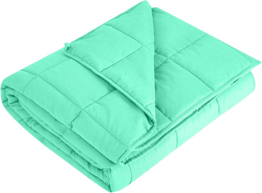 L'AGRATY Weighted Blanket - 48"x72" 20lbs Cooling Breathable Heavy Blanket with Glass Beads for Adult All-Season
