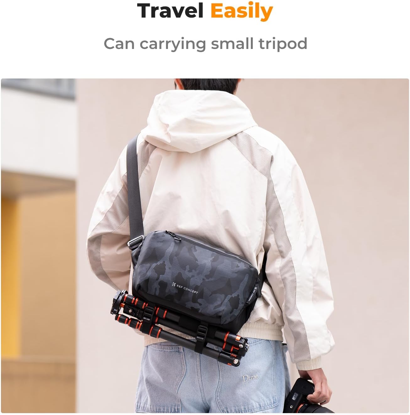 K&F Concept 2 in 1 Sling Bag Everyday Shoulder Bag & Multifunction Photography Crossbody Camera DSLR Backpack Portable Bag