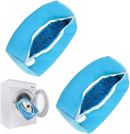 Shoe Laundry Bags for Washing Machine, 2 Pcs Shoe Washing Bag, Laundry Shoe Bag for Washer and Dryer, Reusable Shoe Washing Bags Shoe Washing Machine Bag (Blue-2Pcs)