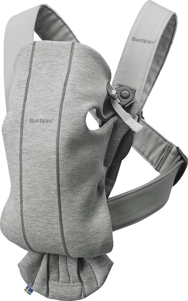 BabyBjörn Baby Carrier Mini, Light Gray, 3D Jersey | Infant Carrier (7-25 lbs), Ergonomic, Easy-to-Use