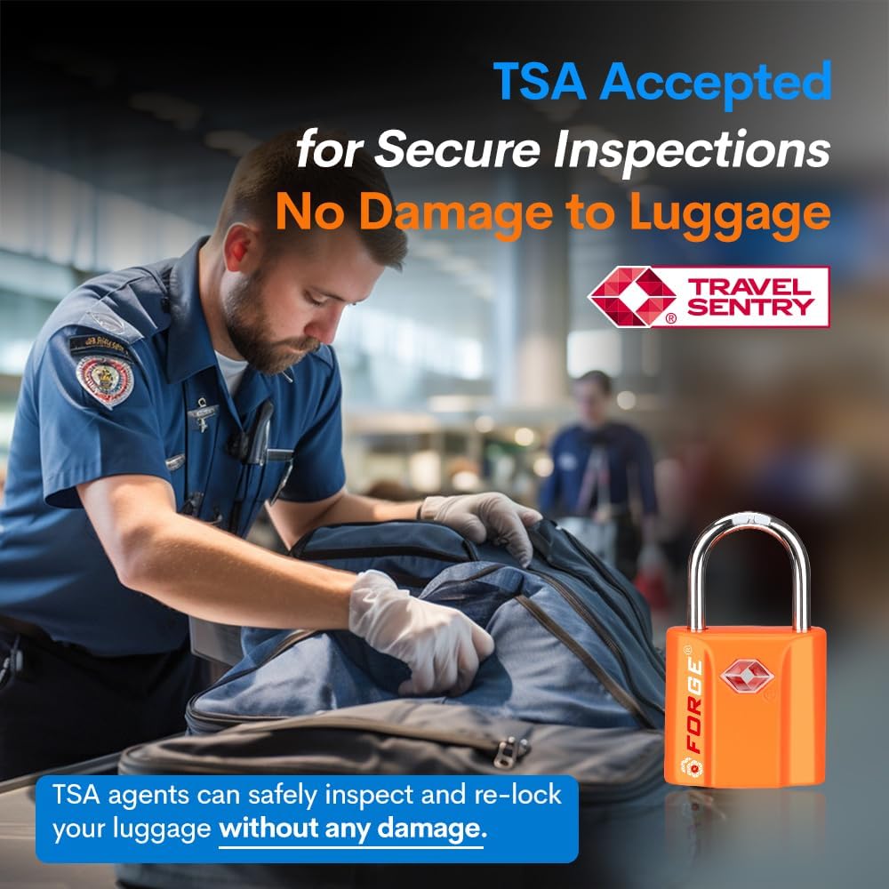 TSA Approved Luggage Locks, Ultra-Secure Dimple Key Travel Locks with Zinc Alloy Body