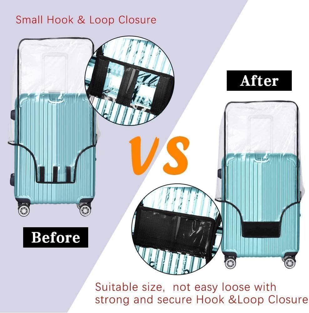 3 PCS Thicken Clear PVC Luggage Cover Protectors for TSA Approved 20" 24" 28" suitcase covers for luggage,Waterproof Dustproof Anti-scratch Travel Suitcase Cover Set