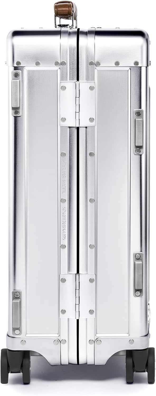 40L Cabin Travel Case – Full Aluminum Four Wheel Carry On Luggage, Italian Leather Handles