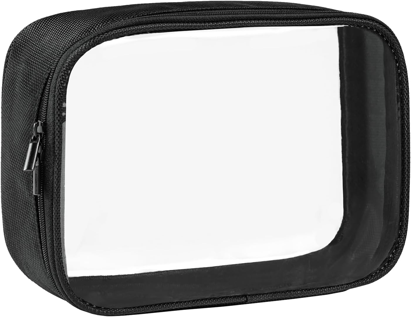 Moyad TSA Approved Clear Toiletry Bag, 1 Pack Quart Size 3-1-1 Liquids Pouch for Travel, Transparent Makeup & Cosmetic Organizer for Women Men, Black