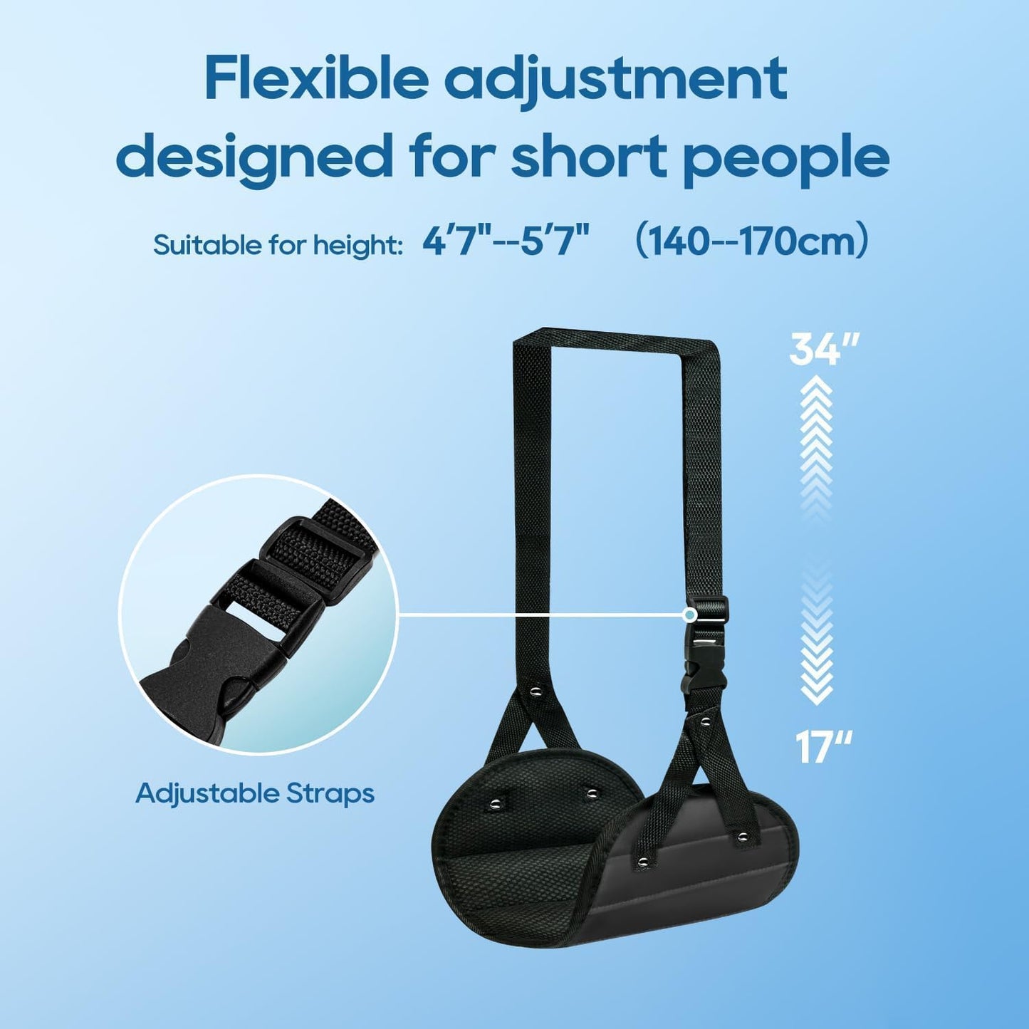 2-Pack Airplane Foot Hammock, Portable Leg Rest with Removable Cushion, Travel Essentials for Women and Men, Ergonomic Support for Car & Home