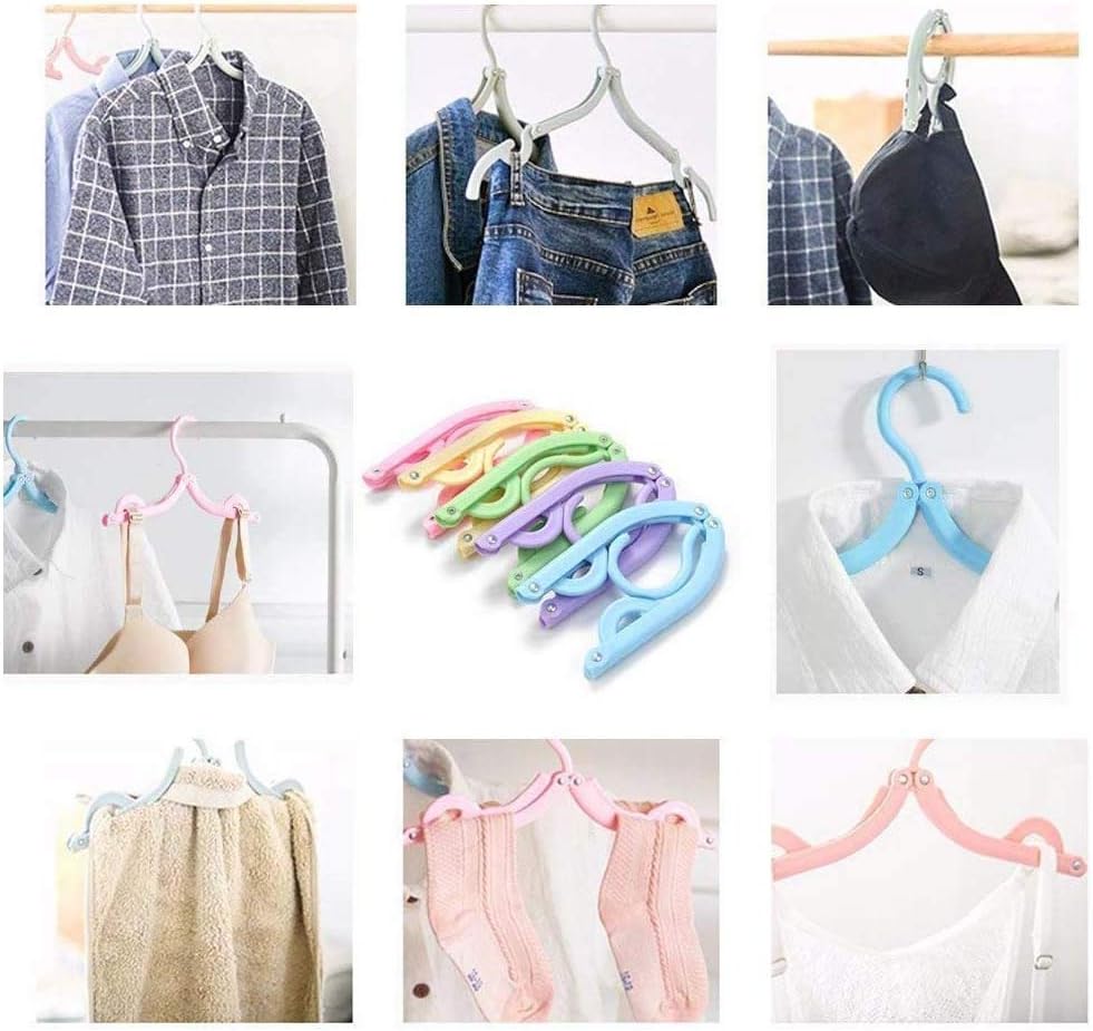20 Pcs Travel Hangers with 12 Pcs Clips Cruise Ship Essentials Portable Folding Clothes Hangers Travel Accessories Foldable Clothes Drying Rack