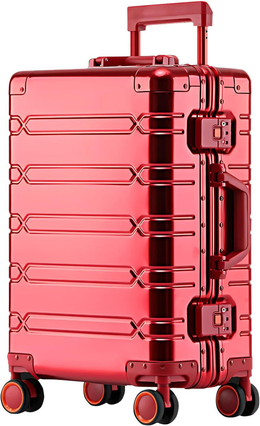 WEICHEN All Aluminum Magnesium Carry On Luggage 22x14x9 Airline Approved 20 Inch Hard Shell Suitcase with Spinner Wheels and TSA Lock