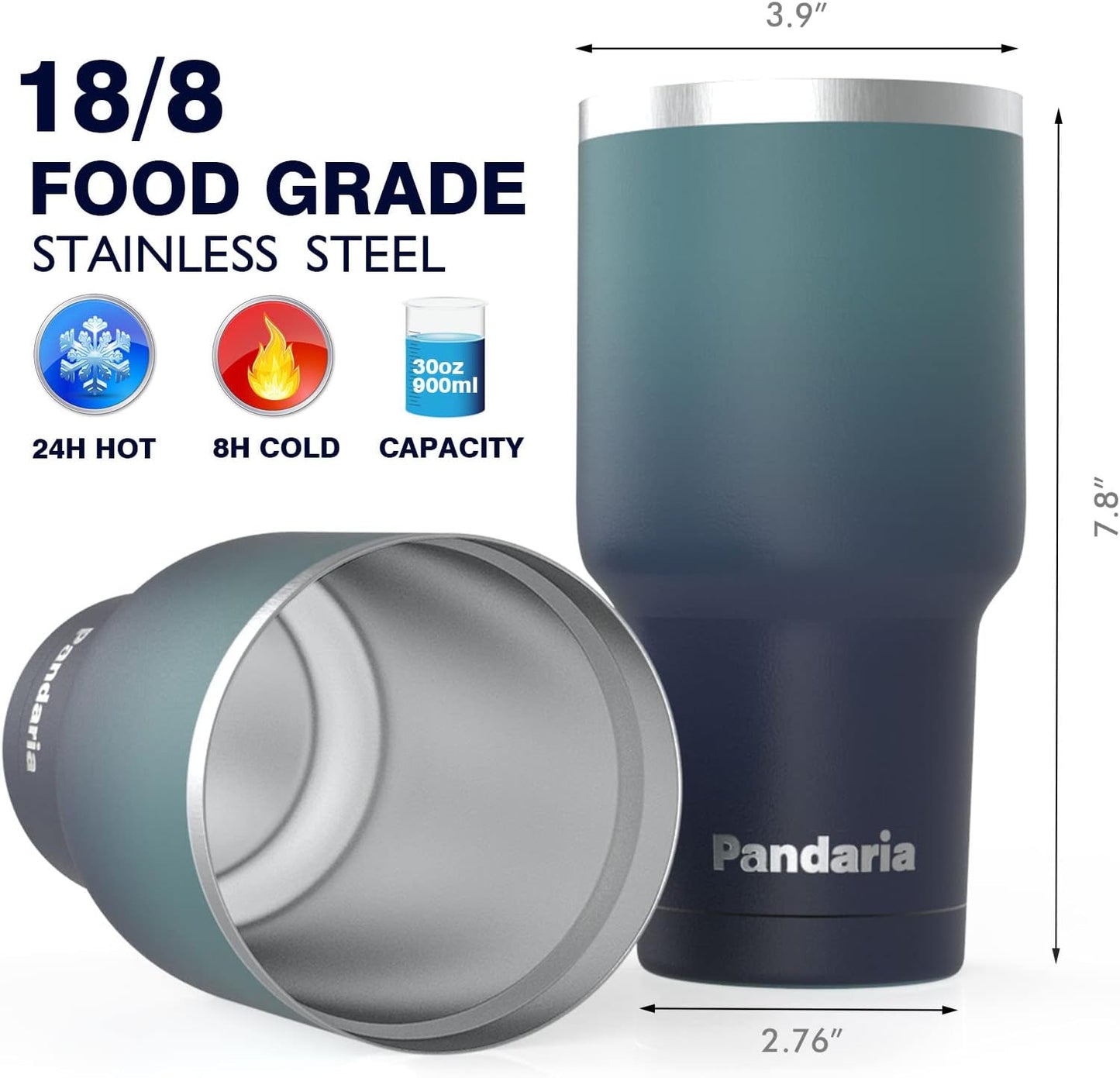 30 oz Tumbler Cup with Lids and Straws, 100% Leak-Proof, Cupholder Friendly Insulated Cup with Straw, Double Wall Powder Coated Stainless Steel Tumbler, Ideal Gift for All Occasions (Boss)