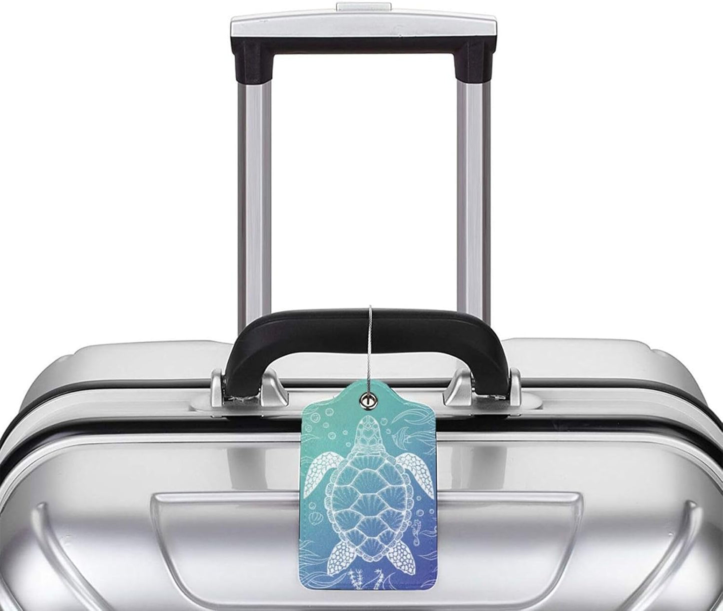 2 Pack Sea Turtle Luggage Tag for Suitcases, Cute Turtle Theme Party Decorations Leather Tags, Cruise Ship Essential Travel Unique Gift for Men Women Couples Lover, Funny Christmas Birthday Gifts