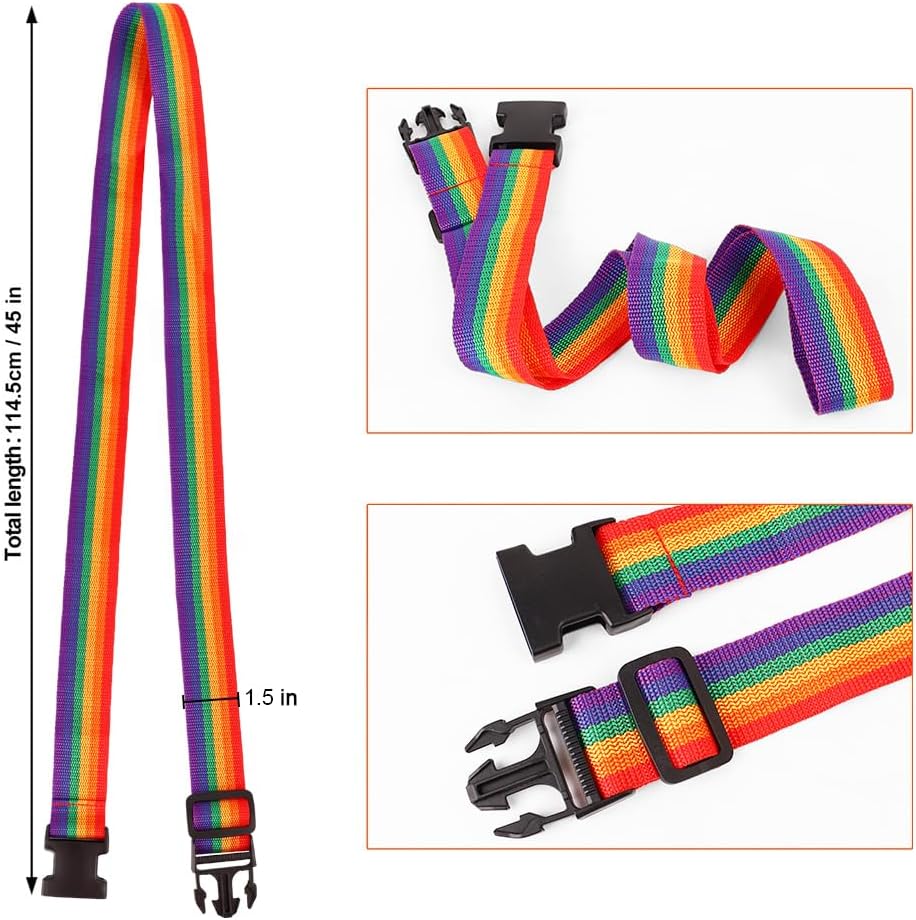 2Pack Luggage Straps Add Bag to Connect Two Suitcases, Adjustable Luggage Belt Connector for Carry On, Travel Attachment Accessories for Connect Your 3 Luggages, Multicolor