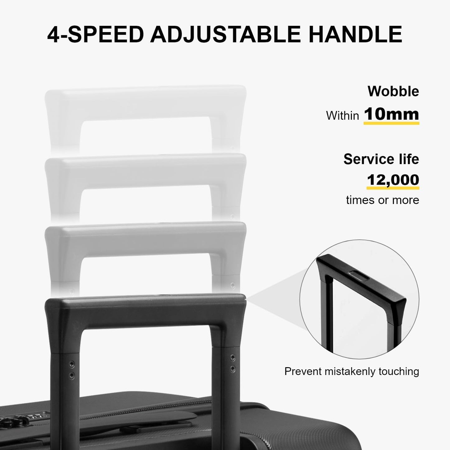 LEVEL8 Hard Shell Carry on Luggage Airline Approved, Carry-on Suitcases with Wheels, Lightweight Luminous Textured Hardside Travel Bag with Tsa Lock, 20 Inch, Black