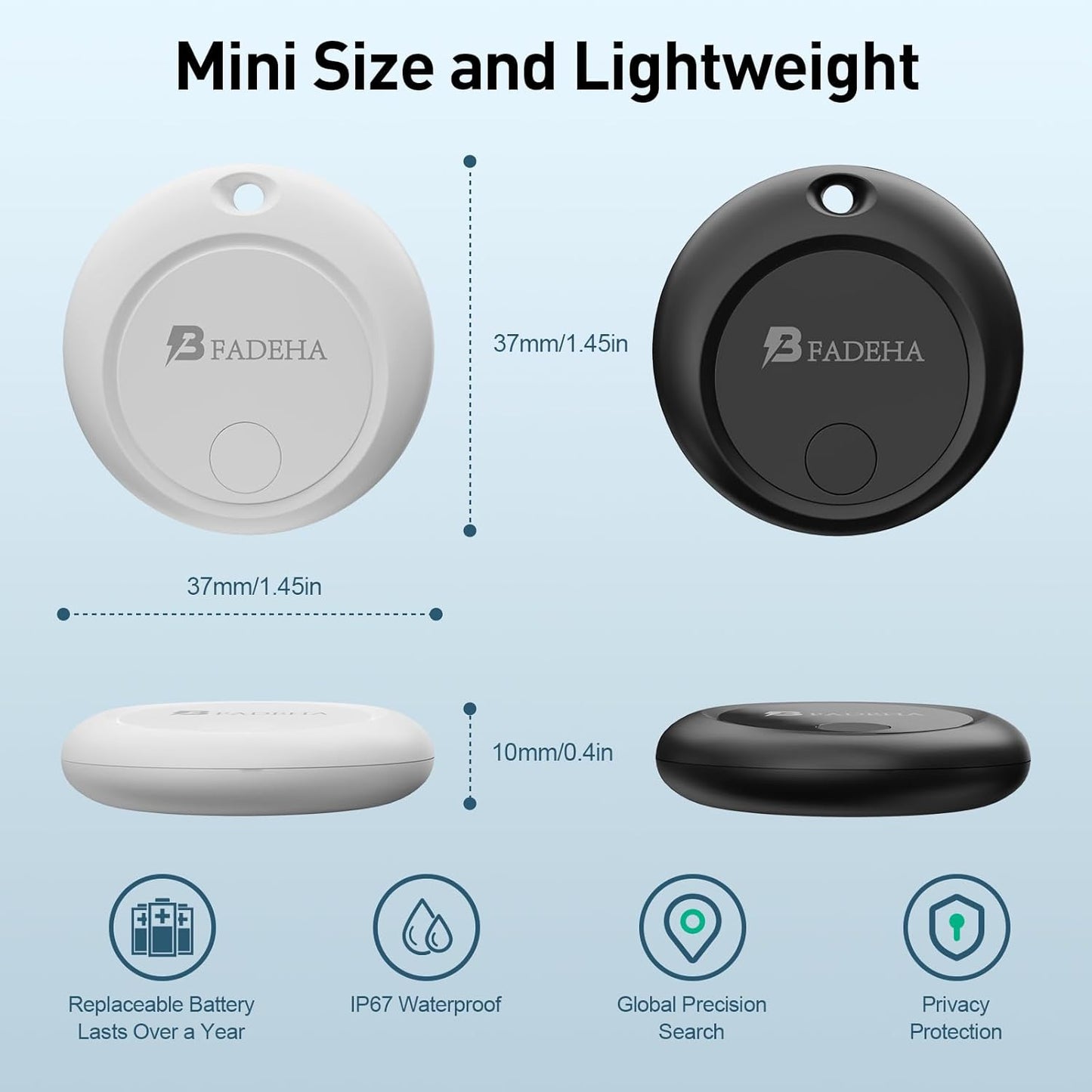 2025 [Apple MFi Certified] (iOS Only) Bluetooth Tracker Smart Finder for Apple Find My, iPhone Card Wallet Finder GPS Tracker, 5-10 Years Battery, Keys Finder and Item Locator for Keys, Bags, Passport