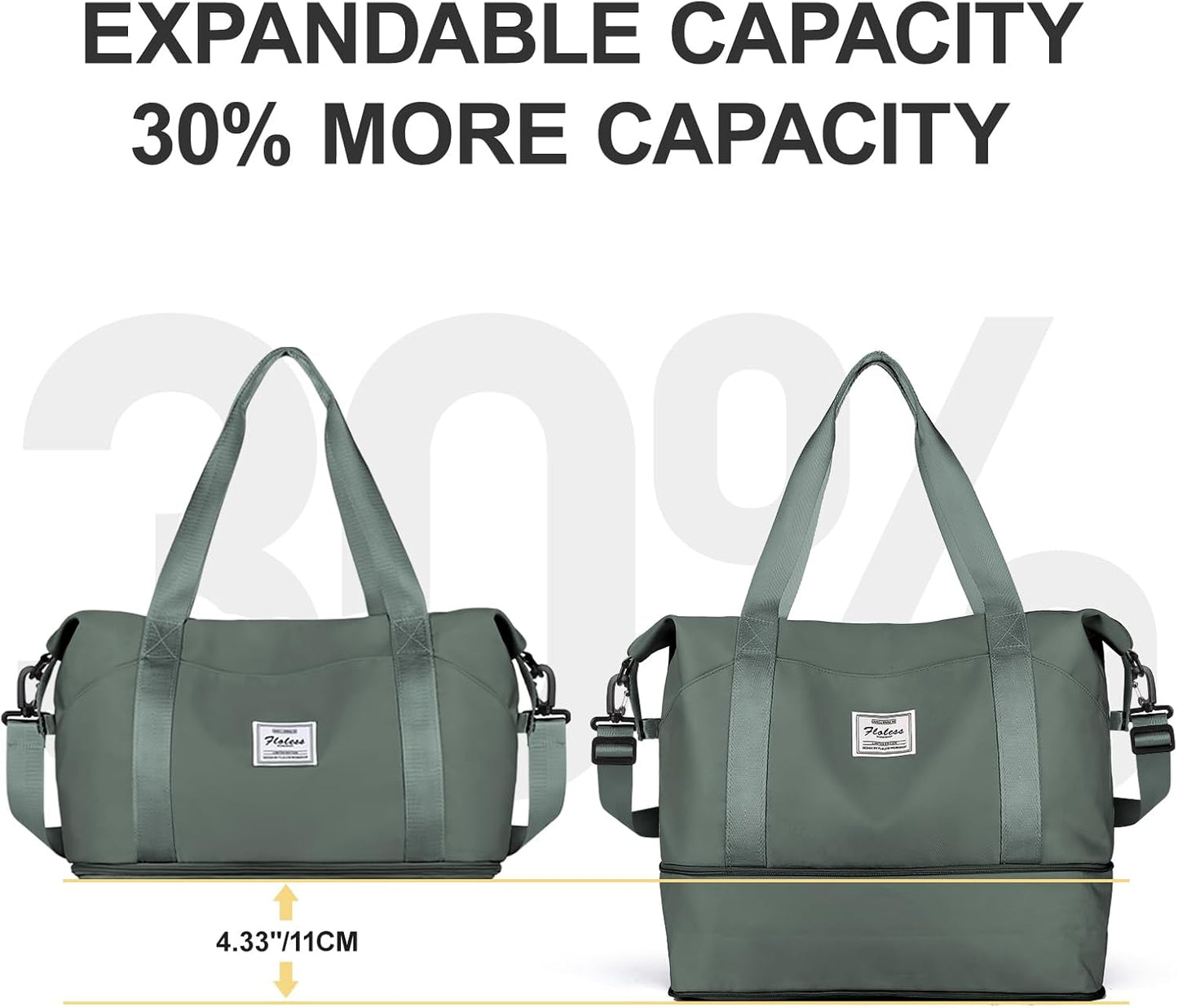 Travel Duffel Bag, Sports Tote Gym Bag, Shoulder Weekender Overnight Bag for Women