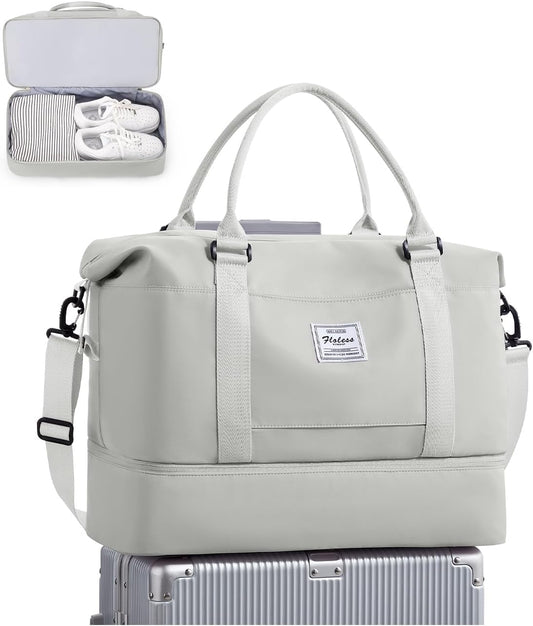 Travel Duffel Bag, Sports Tote Gym Bag, Shoulder Weekender Overnight Bag for Women