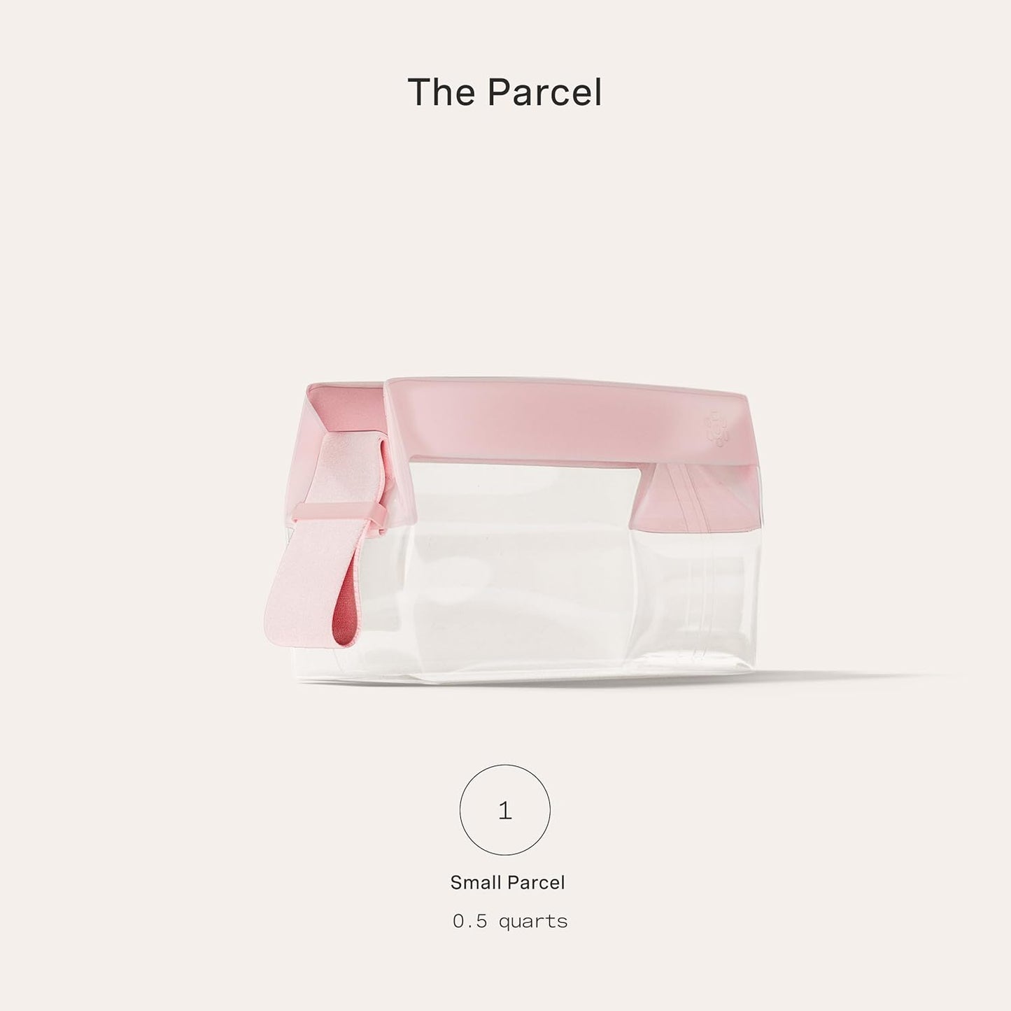 Cadence Parcel - Clear Kit with Magnetic Closure - Durable and Leak-Resistant Travel Toiletry Kit - TSA-Compliant & Modular Design - Hygiene Bag for Travel Essentials - .5 Qt - Rose