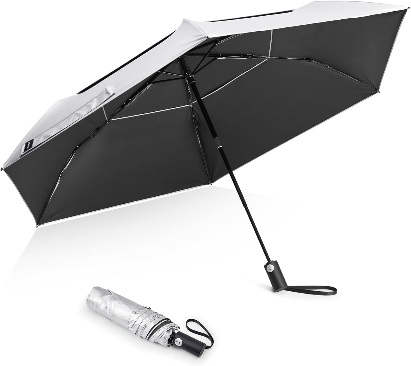 G4Free 43 Inch Travel Umbrella Ultralight UPF 50+ UV Protection Compact Sun Umbrella, Double Canopy Super Slim Small Portable Automatic Anti-bounce Close