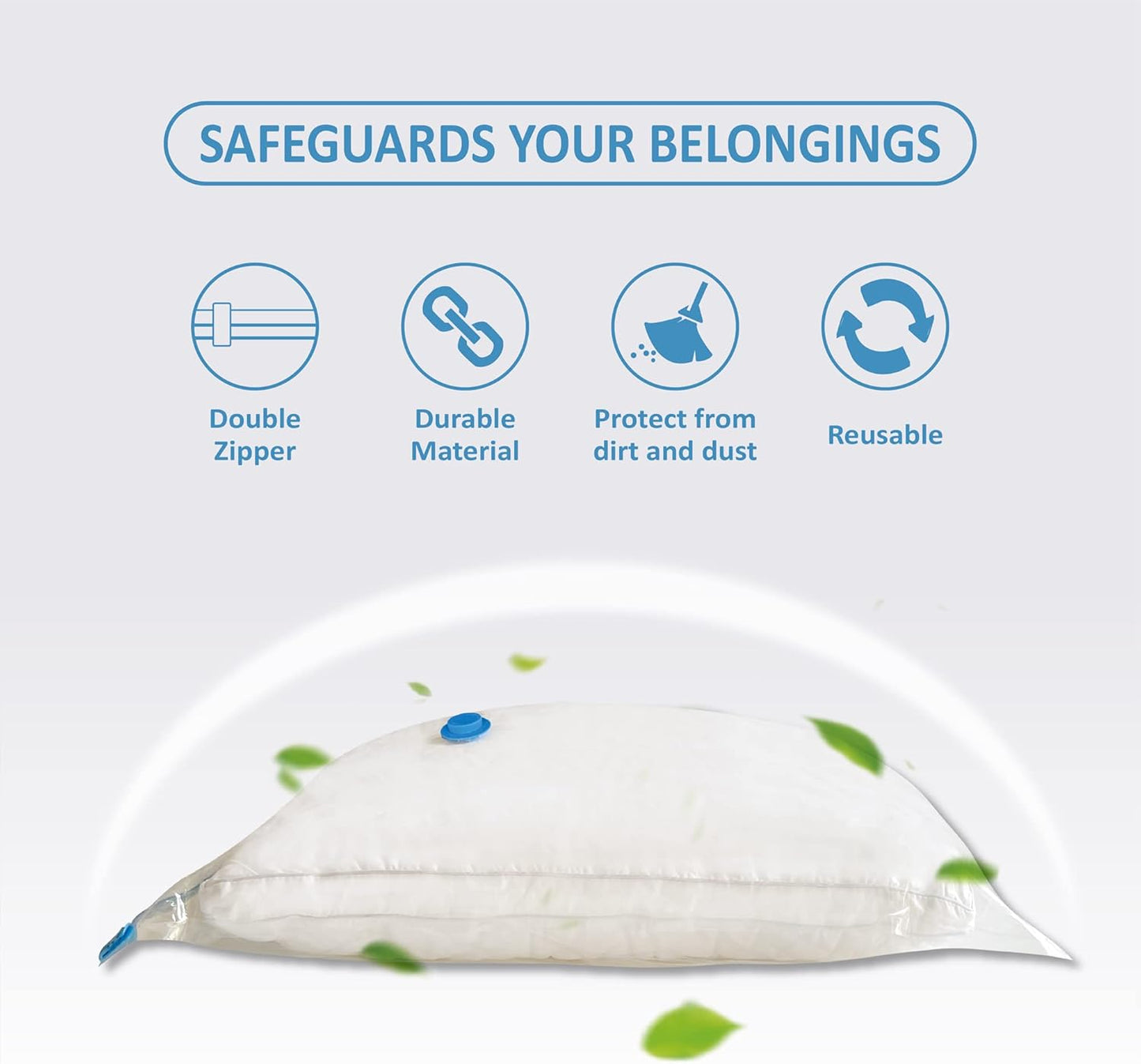 20 Pack Vacuum Storage Bags with Pump, Space Saver Vacuum Storage Bags, Vacuum Seal Bags for Clothing, Comfoters, Pillows, Blanket, Bedding