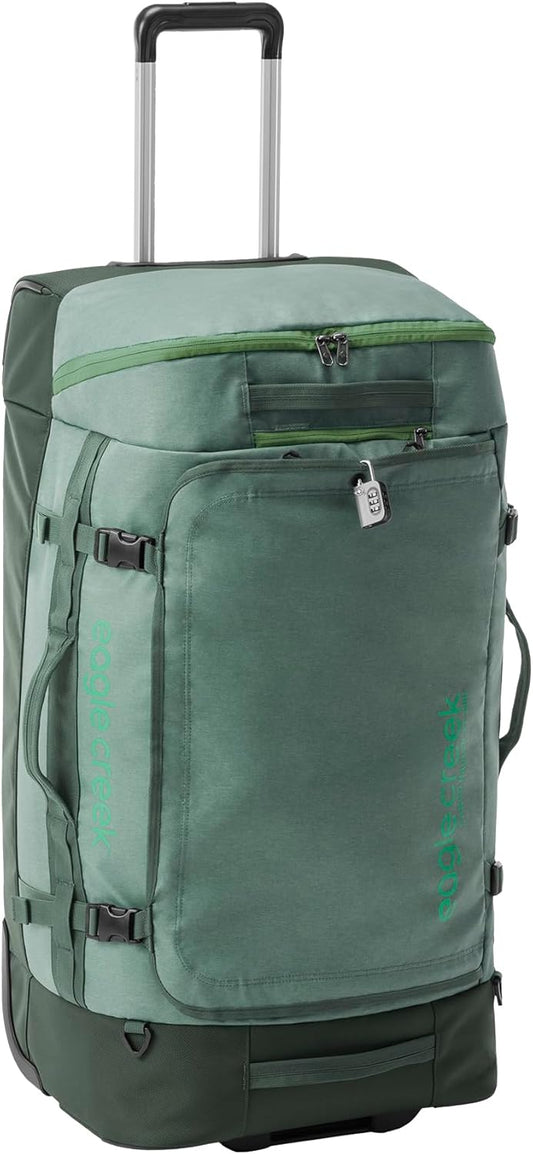 Eagle Creek Cargo Hauler XT Wheeled Duffel - Wheeled Backpack Duffel - Deployable Backpack Straps - Lockable U-Lid & Easy Access Compartment - 32" - Duck Green