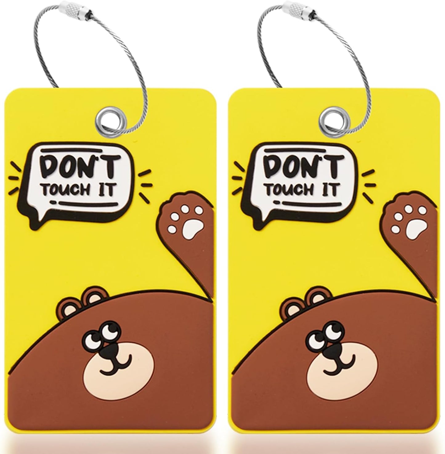 2PCS 2303 Bright Silicone Luggage tag (Yellow)