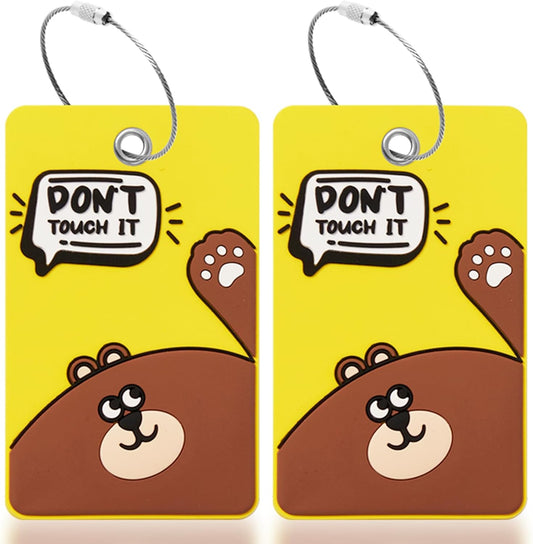 2PCS 2303 Bright Silicone Luggage tag (Yellow)