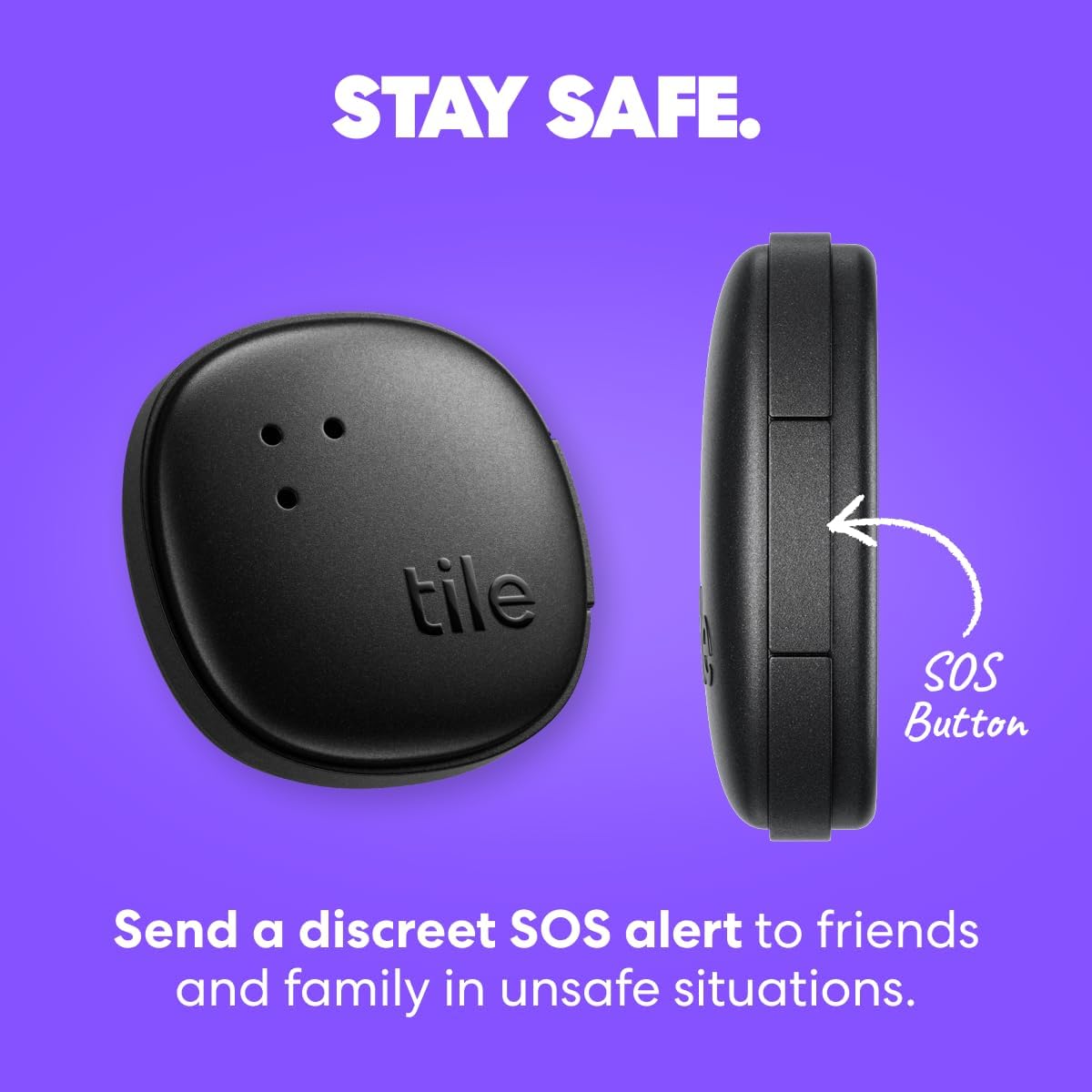 Tile by Life360 Sticker - Small Bluetooth Tracker, Remote Finder and Item Locator for Bikes, Glasses and More. Both iOS and Android Compatible. Phone Finder. 1-Pack (Black)