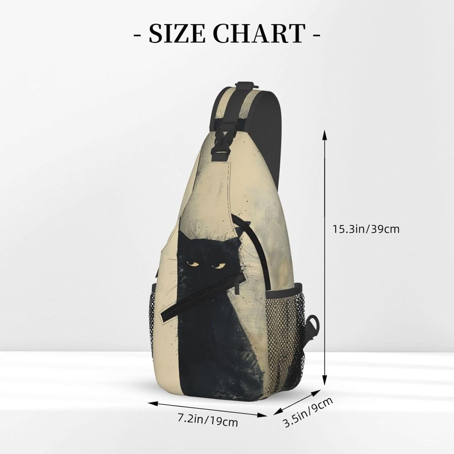 SUPLUCHOM Sling Bag Cat Vintage Hiking Daypack Crossbody Shoulder Backpack Travel Chest Pack for Men Women Over 12 Years Old