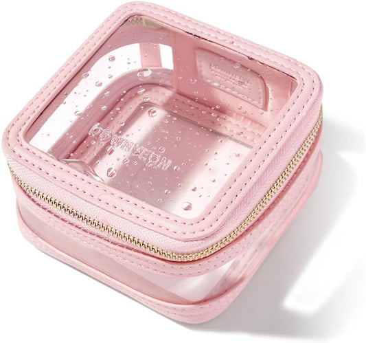 ROWNYEON Clear Makeup Case Toiletry Bag Multipurpose Travel Makeup Train Case Portable Cosmetic Organizer Transparent Storage Bag