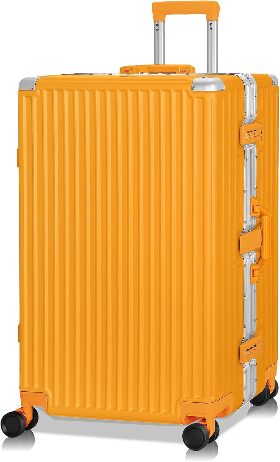 AnyZip Luggage Aluminium Frame Suitcase Hard Shell TSA Lock No Zipper 28In Orange