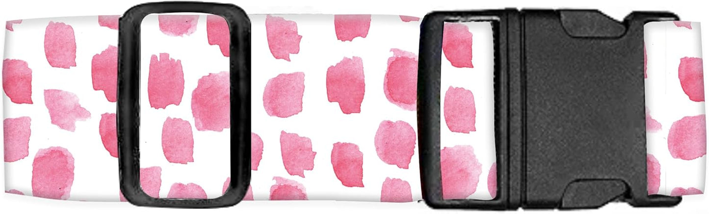 Luggage Straps for Suitcases Travel Belt Accessories, Cute Suitcase Strap, Adjustable Luggage Belt Strap, Heavy Duty with Quick-Release Buckle Luggage Strap Pink Polka Dots