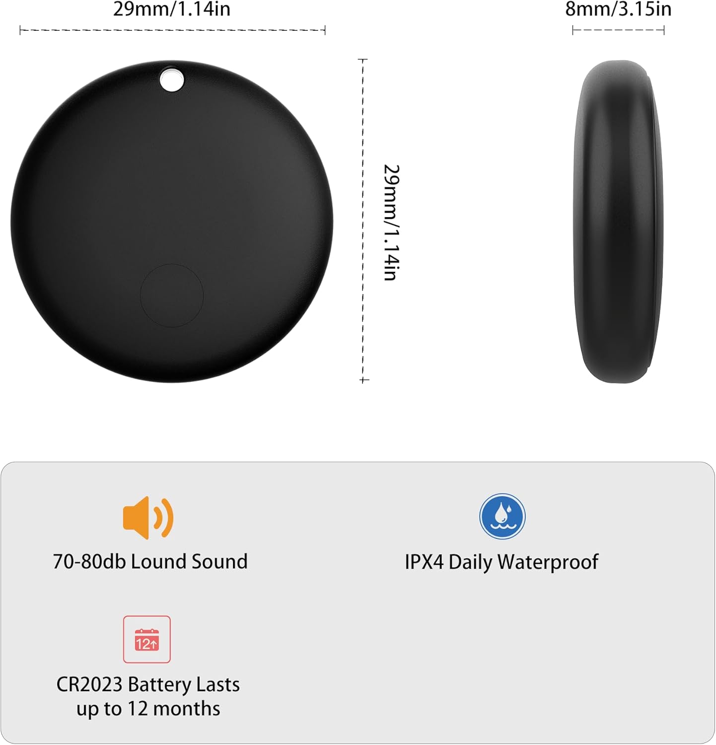 Air Tracker Tags-4 Pack Tracker Tag Work with Apple Find My (iOS 14.6 Above Only) Smart Tag Item Finders for Key, Luggage, Backpack，etc. (Black, 4 Pack)