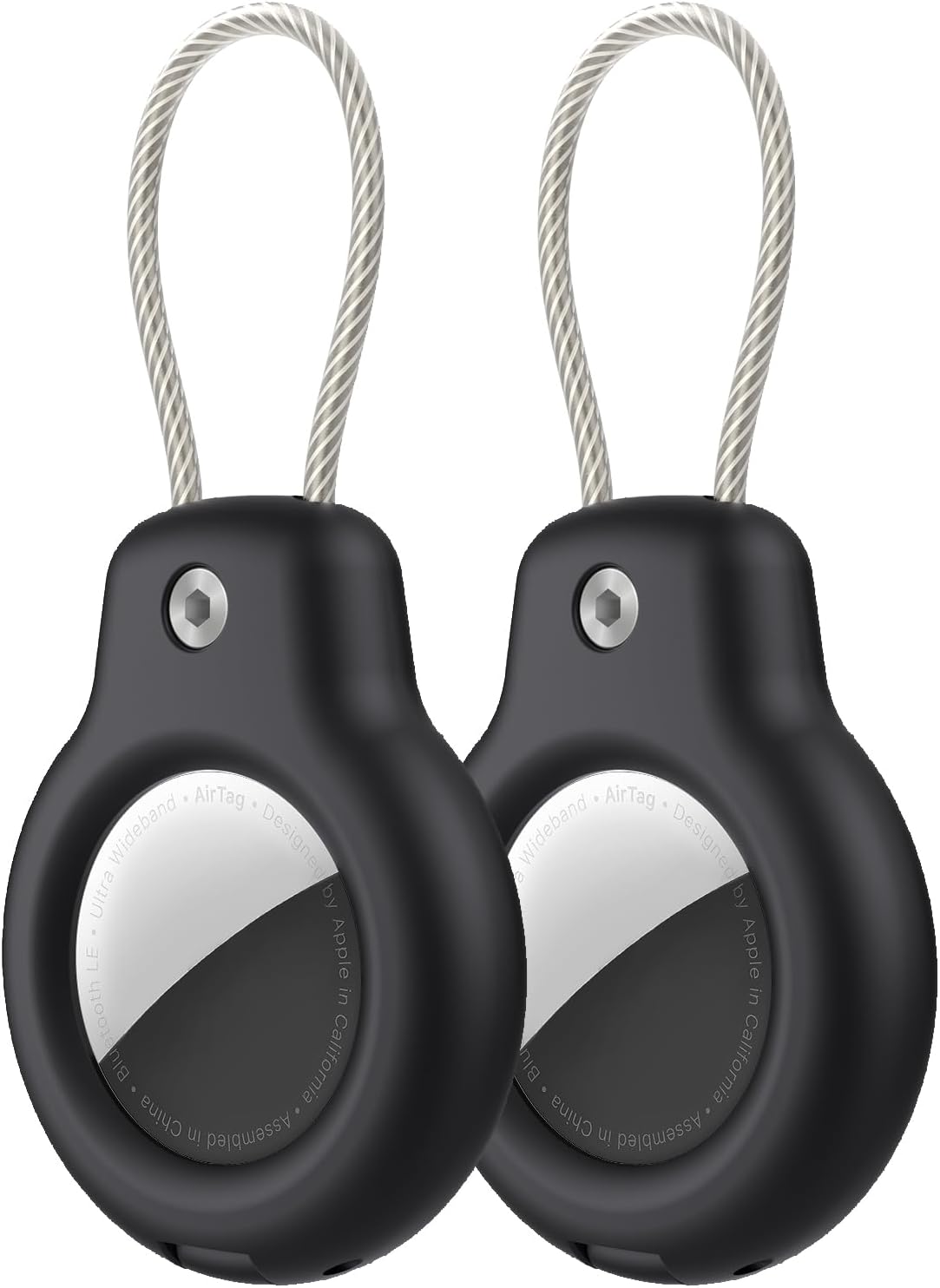 HATALKIN Compatible for Air Tag Holder for Keychain Case with Screen Protector,IP68 Waterproof for Air Tags Key Chain for Apple Tag GPS Tracker,for Air Tags-2 Pack Holder for Luggage Key,Backpack