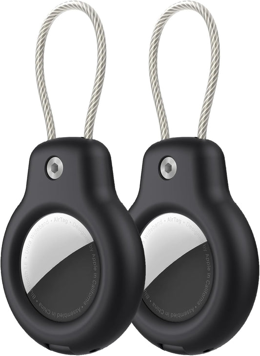 HATALKIN Compatible for Air Tag Holder for Keychain Case with Screen Protector,IP68 Waterproof for Air Tags Key Chain for Apple Tag GPS Tracker,for Air Tags-2 Pack Holder for Luggage Key,Backpack