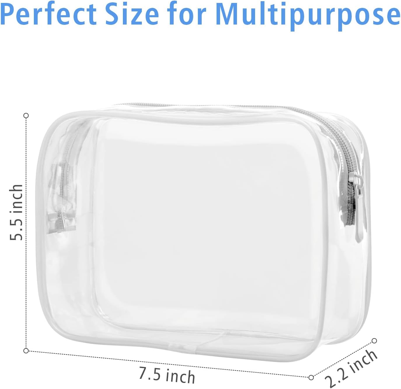 PACKISM Clear Makeup Bags, 4 Pack Quart Size Travel Bag TSA Approved Clear Travel Bags for Toiletries, Carry on Toilety Bag TSA Approved Toiletry Bags, White