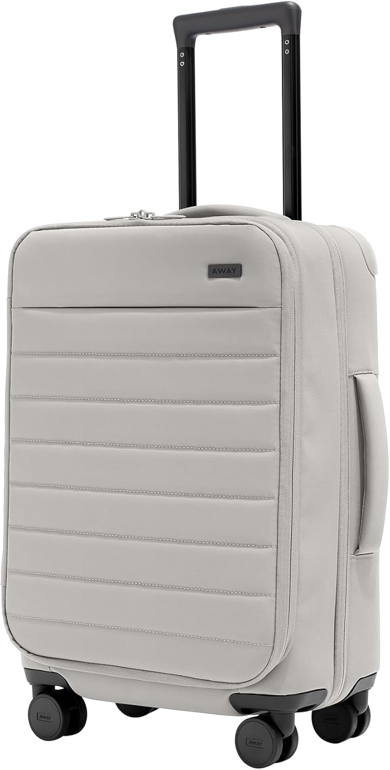 Away Softside Carry-On Suitcase, 22 Inch Lightweight, Expandable High-Strength Nylon Luggage With Spinner Wheels, Meets Requirements for Most Major Airlines, Cloud Gray
