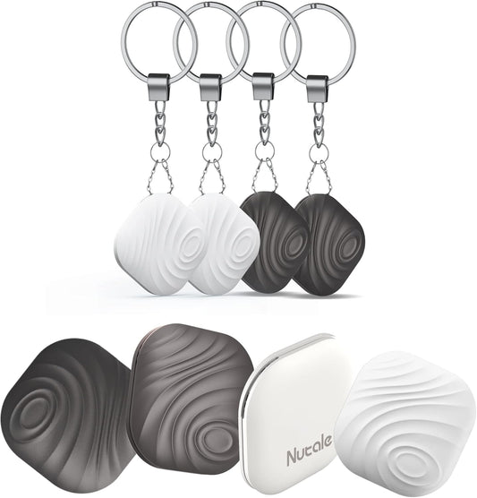 Smart Key Finder - Only iOS(Not for Android) - Bluetooth Smart Key Tracker Tag - Work for Apple Find My - Keep Track of The Items That Matter Most (2Coffee & 2White)