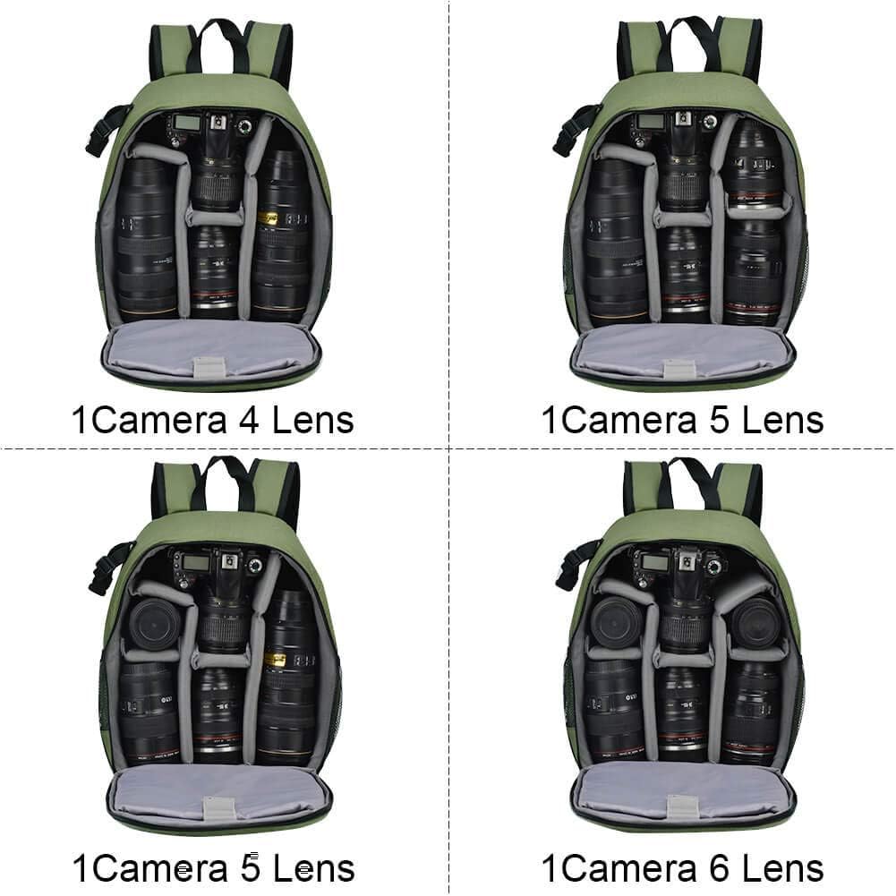CADeN Camera Backpack Bag Professional for DSLR/SLR Mirrorless Camera Waterproof, Camera Case Compatible for Sony Canon Nikon Camera and Lens Tripod Accessories Green