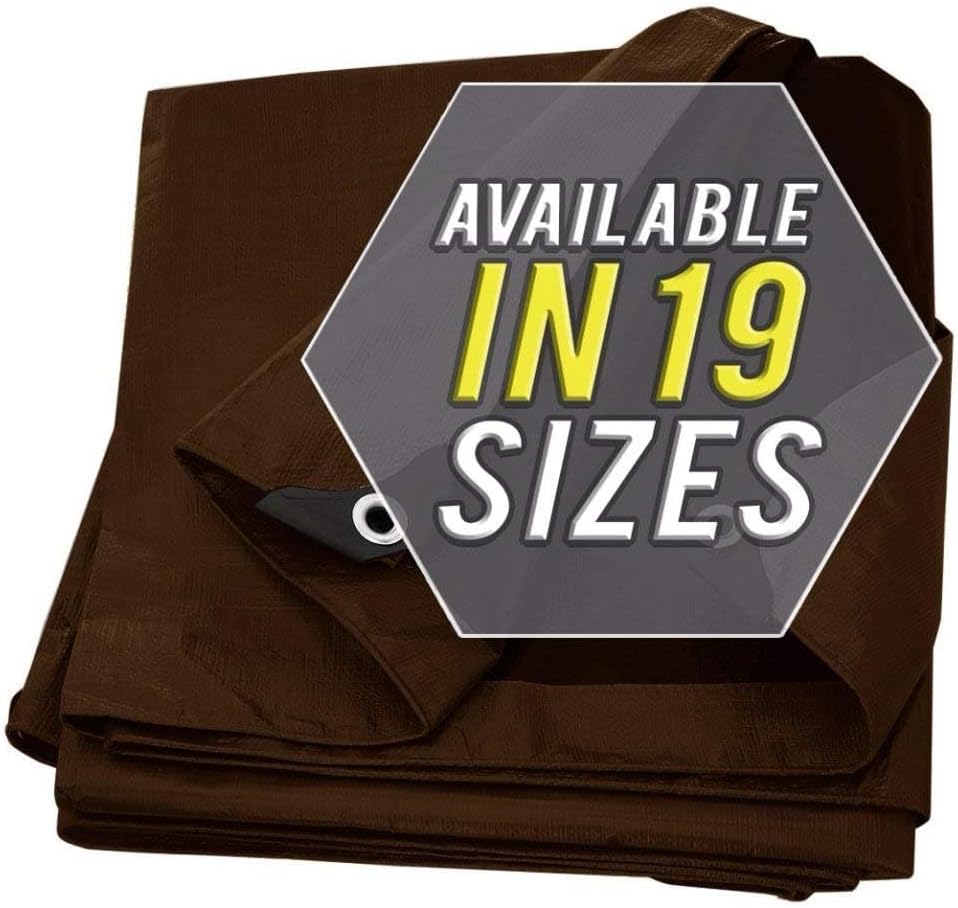 Large Waterproof Tarp - Heavy Duty 10 Mil Thick Poly Tarpaulin Ideal for Canopy Tents, Boats, RV or Pool Covers - Multipurpose Protective Tarps with Grommets for Indoor and Outdoor Use | 40' x 60'
