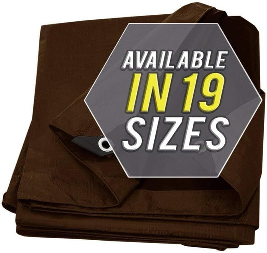 Large Waterproof Tarp - Heavy Duty 10 Mil Thick Poly Tarpaulin Ideal for Canopy Tents, Boats, RV or Pool Covers - Multipurpose Protective Tarps with Grommets for Indoor and Outdoor Use | 40' x 60'