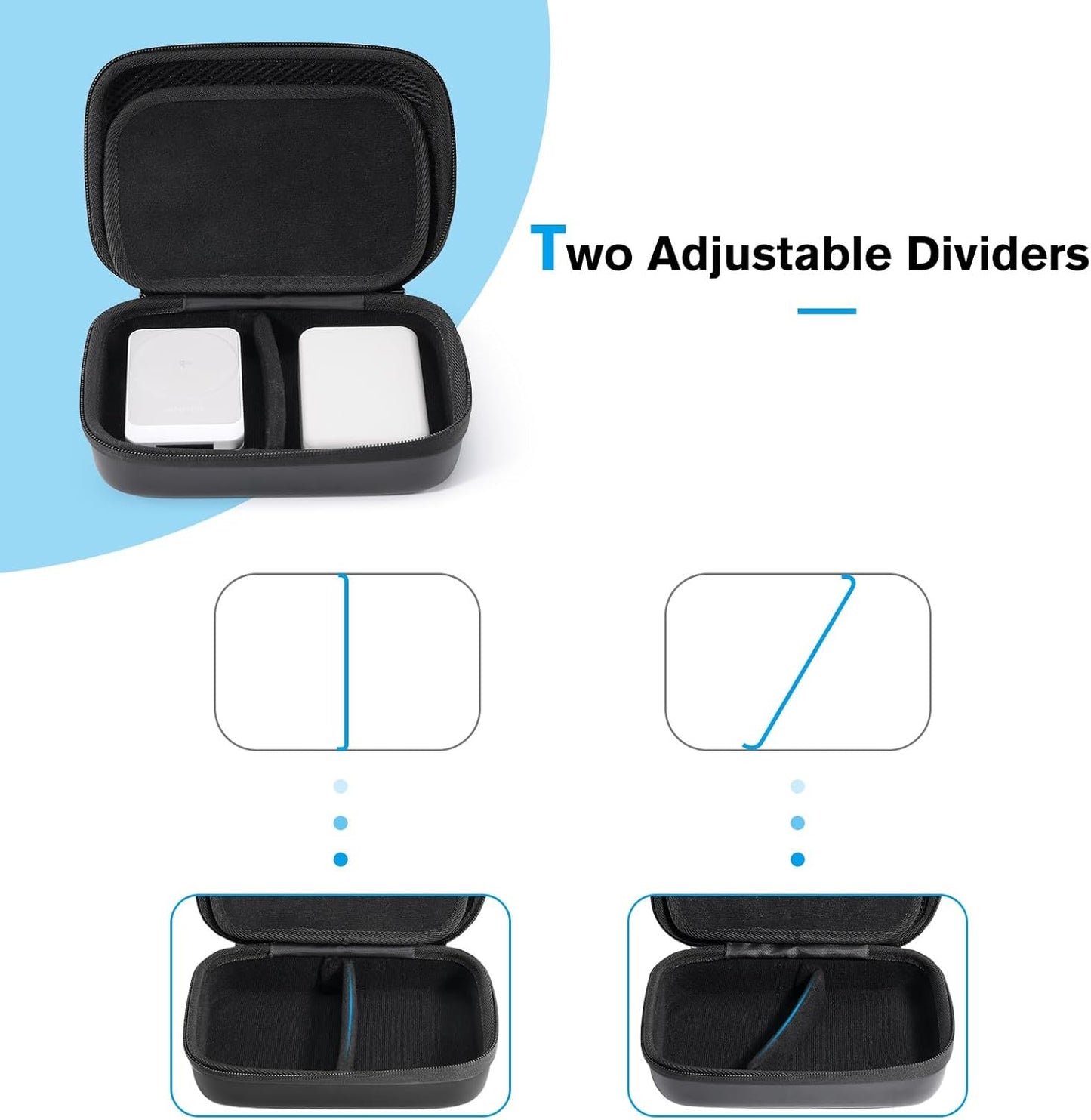 ProCase Hard Travel Electronic Organizer Case for MacBook Power Adapter Chargers Cables Power Bank Apple Magic Mouse Apple Pencil USB Flash Disk SD Card Small Portable Accessories Bag