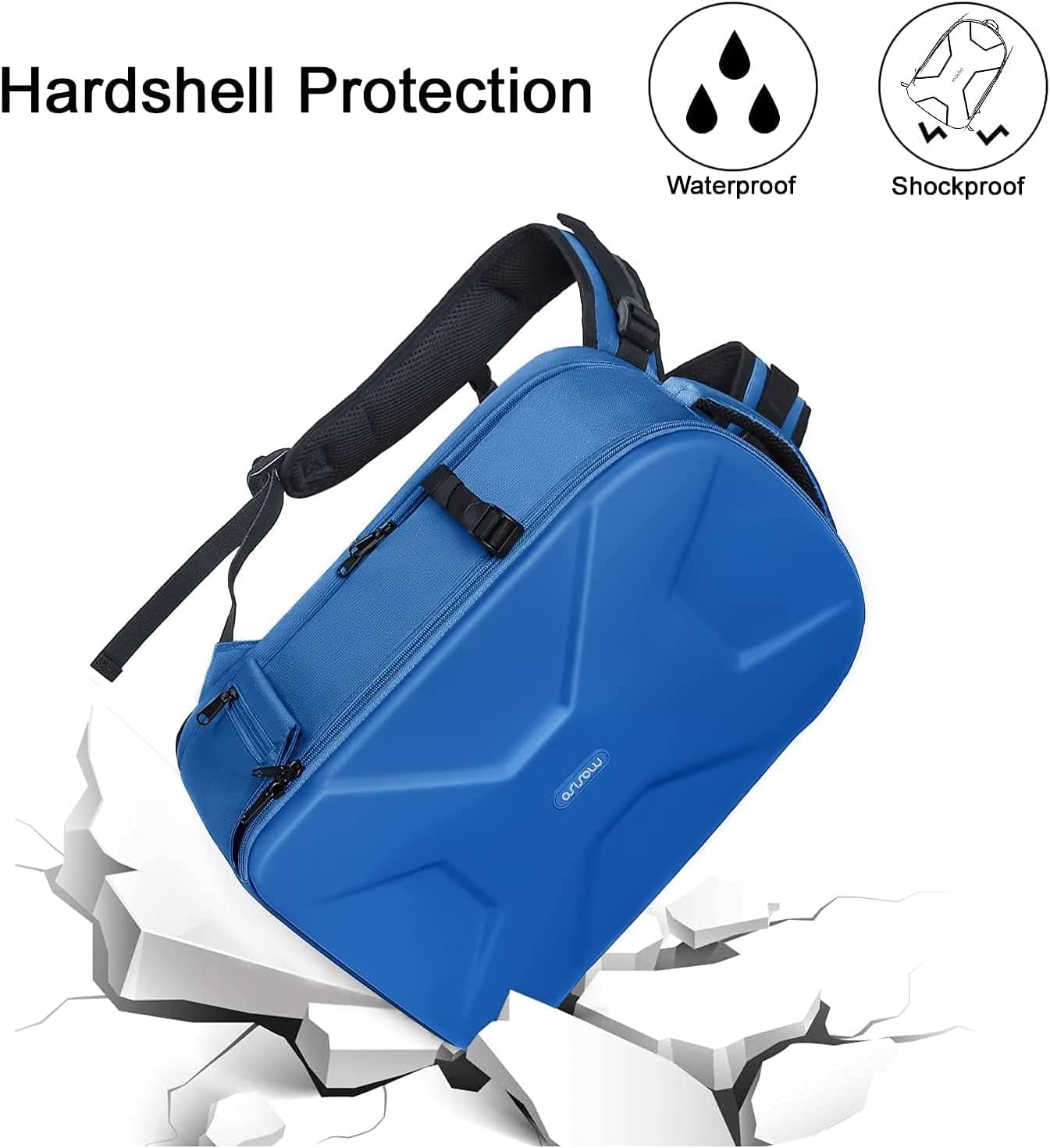 MOSISO Camera Backpack, DSLR/SLR/Mirrorless Photography Camera Bag 15-16 inch Waterproof Hardshell Case with Tripod Holder&Laptop Compartment Compatible with Canon/Nikon/Sony, Royal Blue