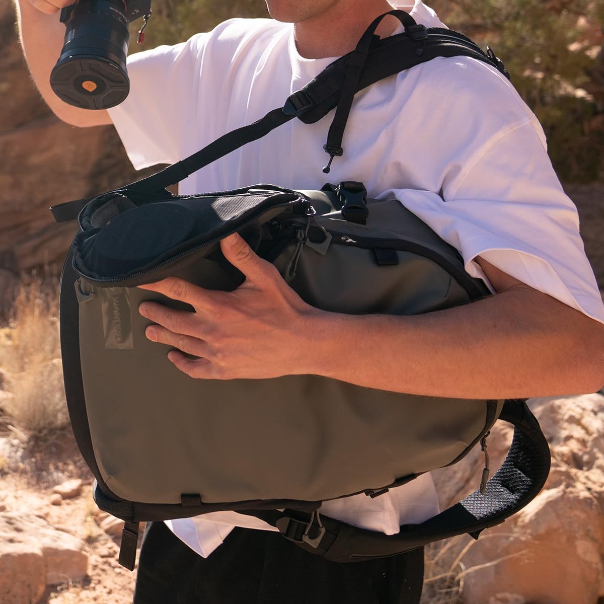WANDRD STRATUS Photo 18L: Weather-Resistant Camera Backpack and Camera Bag - Dual Side Access, and Compact Storage for Modern Creators (Uyuni Purple)