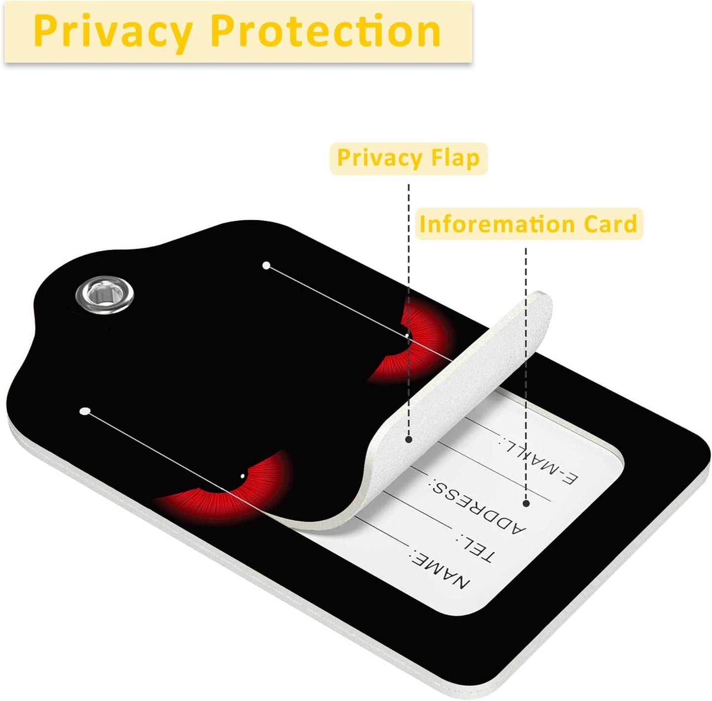 2 Pack Evil Eyes Luggage Tag for Suitcases Green Cat Eyes PU Leather Bag Travel Suitcase ID Identifier Baggage Tags for Women Men Travel