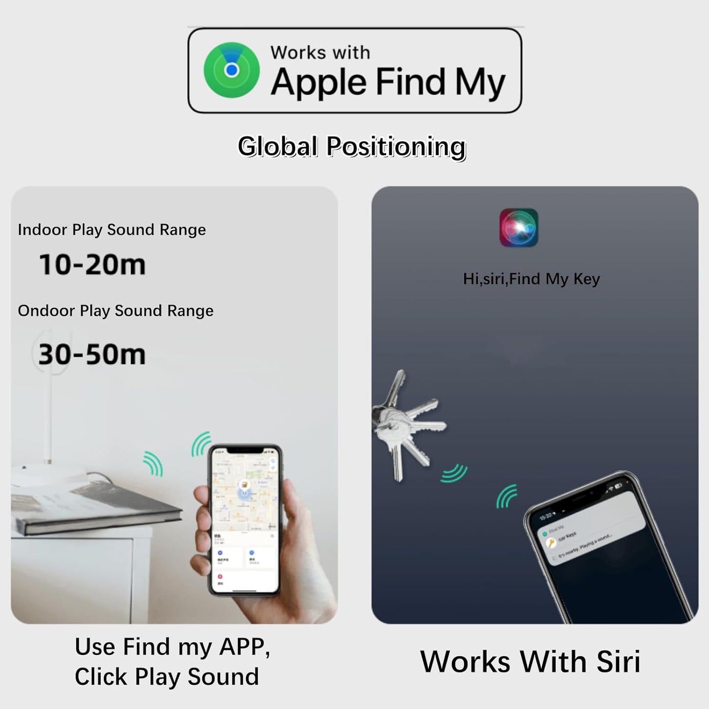 Tags Smart Key Finder - Only iOS(Not for Android) - Bluetooth Smart Key Tracker Tag - Work for Apple Find My - Keep Track of The Items That Matter Most (Cafe)