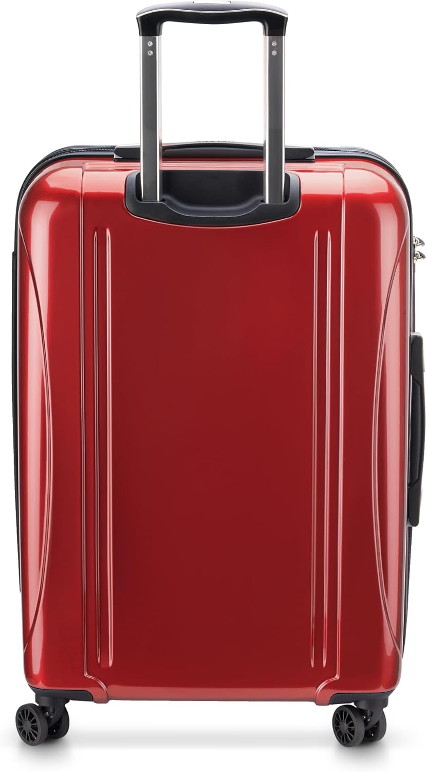 DELSEY PARIS Helium Aero Hardside Expandable Luggage with Spinner Wheels, Brick Red, Checked-Medium 24 Inch
