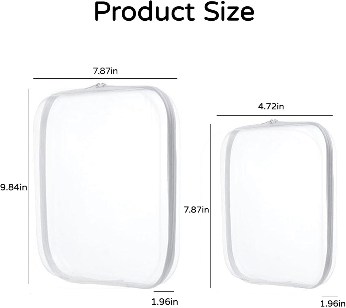 3PCS Zippered Transparent Cases for Snacks,Portable Waterproof Cosmetic Bag with Zipper,Clear Hard Shell Zipper Case for Cosmetic Storage, Putting Snacks, Pencil Case