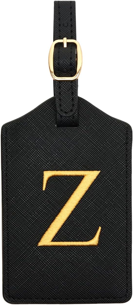 Luggage Tag PU Leather for Suitcase Baggage Handbag Travel Bag Label Suitcase Tag Label Tag w. Name Card & Privacy Cover (Z)