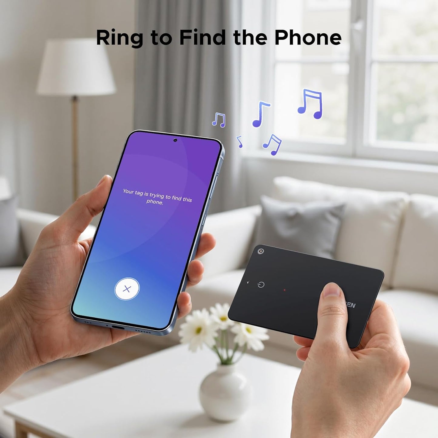 UGREEN FineTrack Slim S Bluetooth Tracker Tags Work with Samsung SmartThings APP (Samsung Only), 1.7mm Ultra-Slim Wallet Card Finder, Rechargeable IP68 Waterproof Tracker Card for Wallet, Key, Luggage