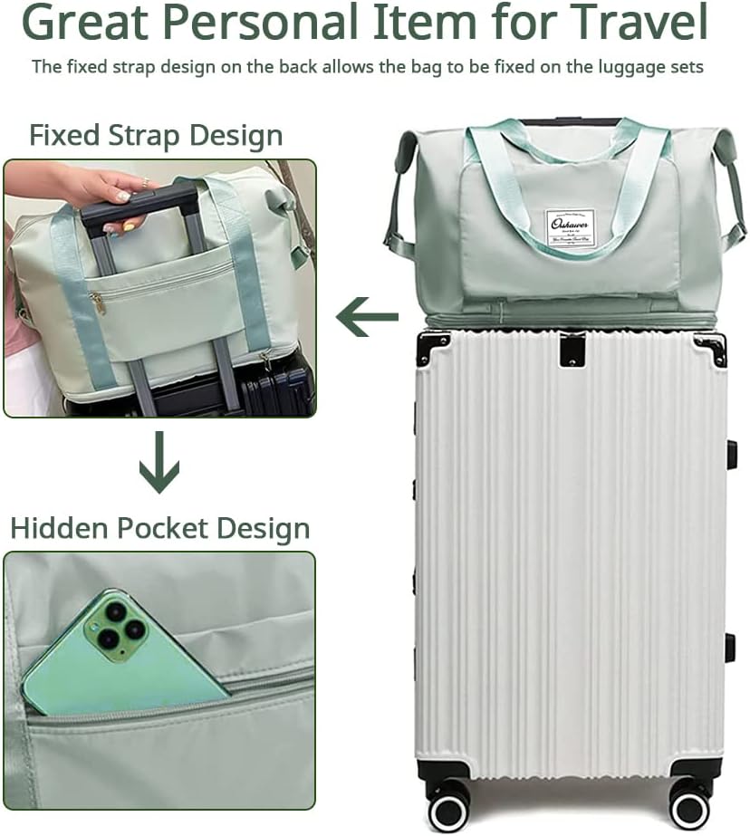 Large Capacity Foldable Travel Bag Expandable Portable Carry on Bag Dry&Wet Separation Sports Duffel Bags